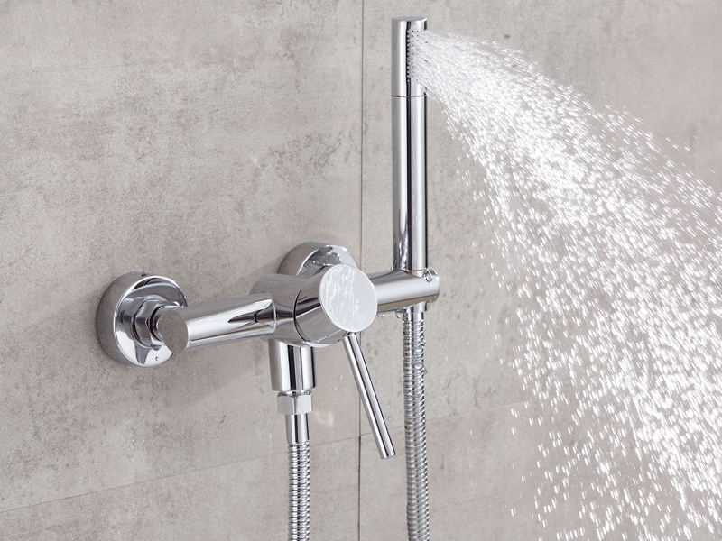 Wall Mount Bathroom Faucet with Hand Shower 