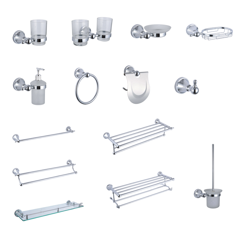 Wall-mounted bath hardware accessories sets