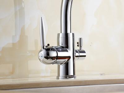 Double Handle Kitchen Faucet with Water Filter